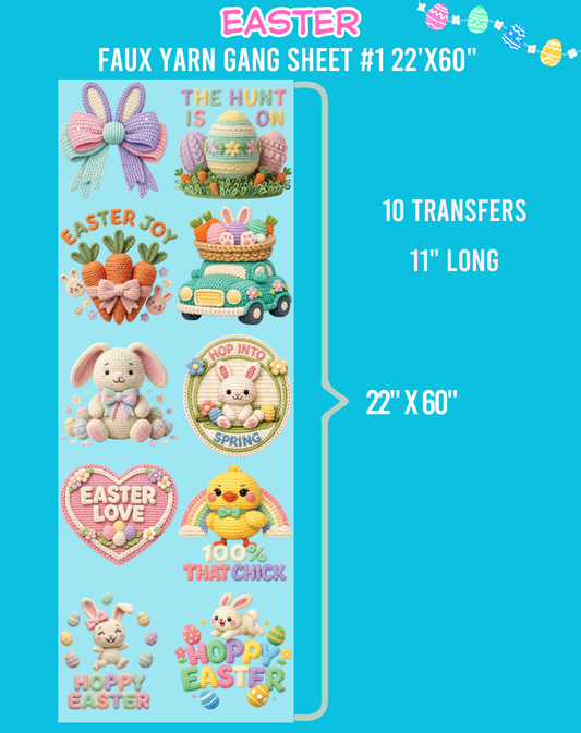 Easter Faux Yarn DTF Gang Sheet #2 - 22"x60"
