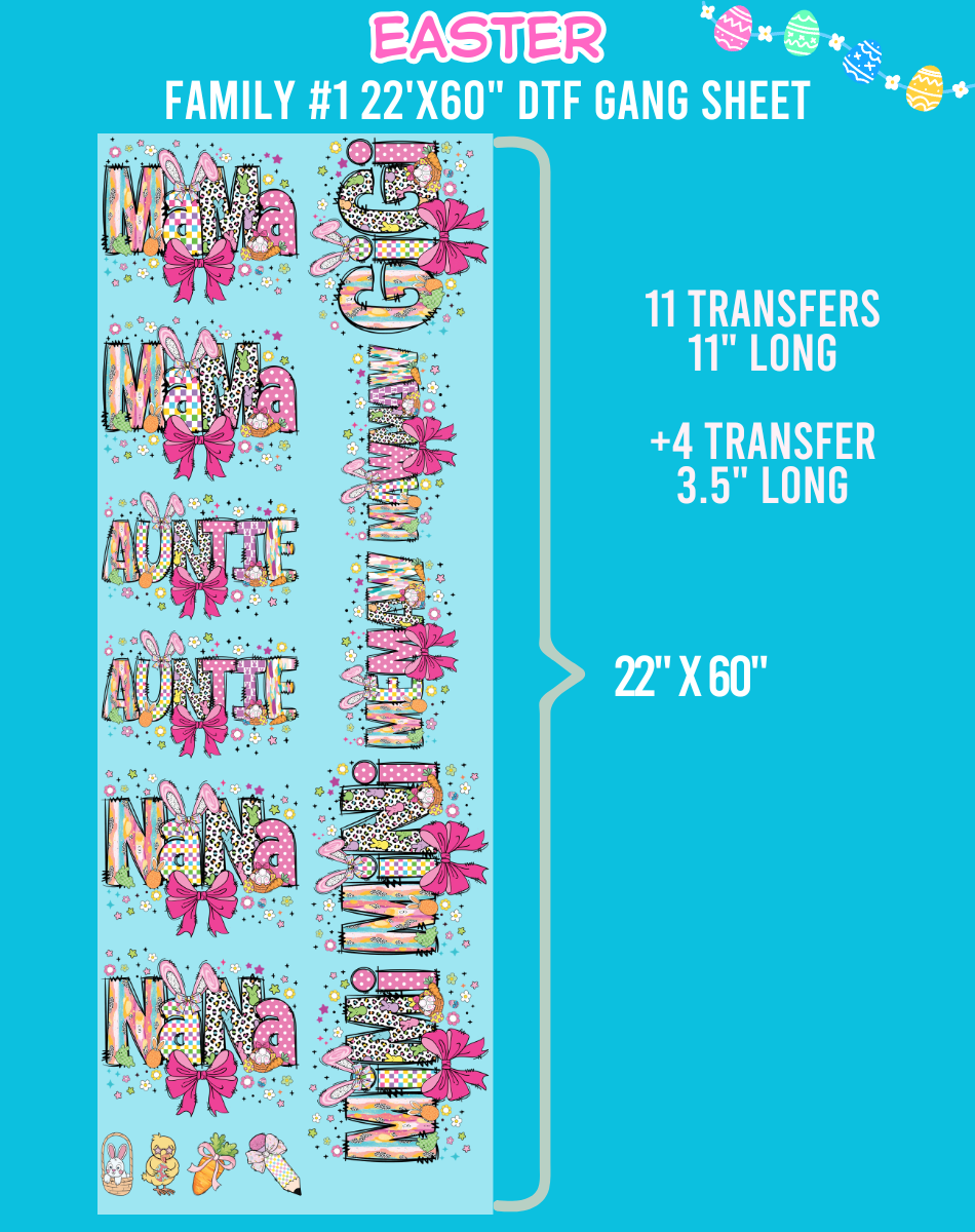 Easter Family DTF Gang Sheet #1 - 22"x60"