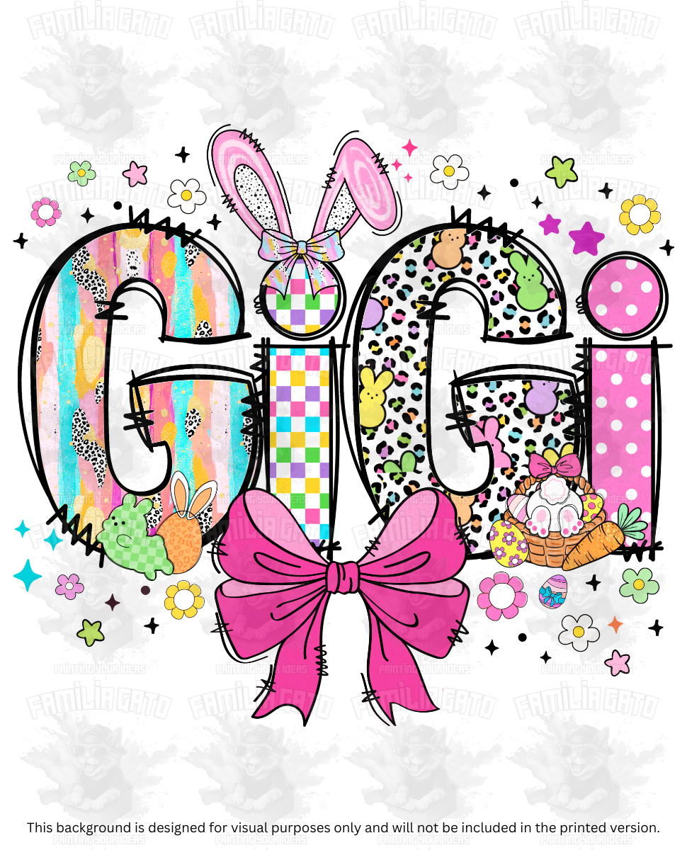 Easter Gigi Doodles DTF Transfer
