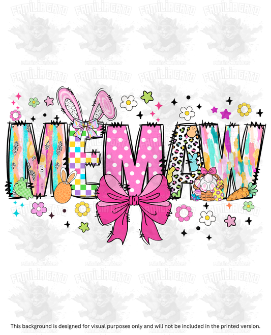 Easter Memaw Doodles DTF Transfer