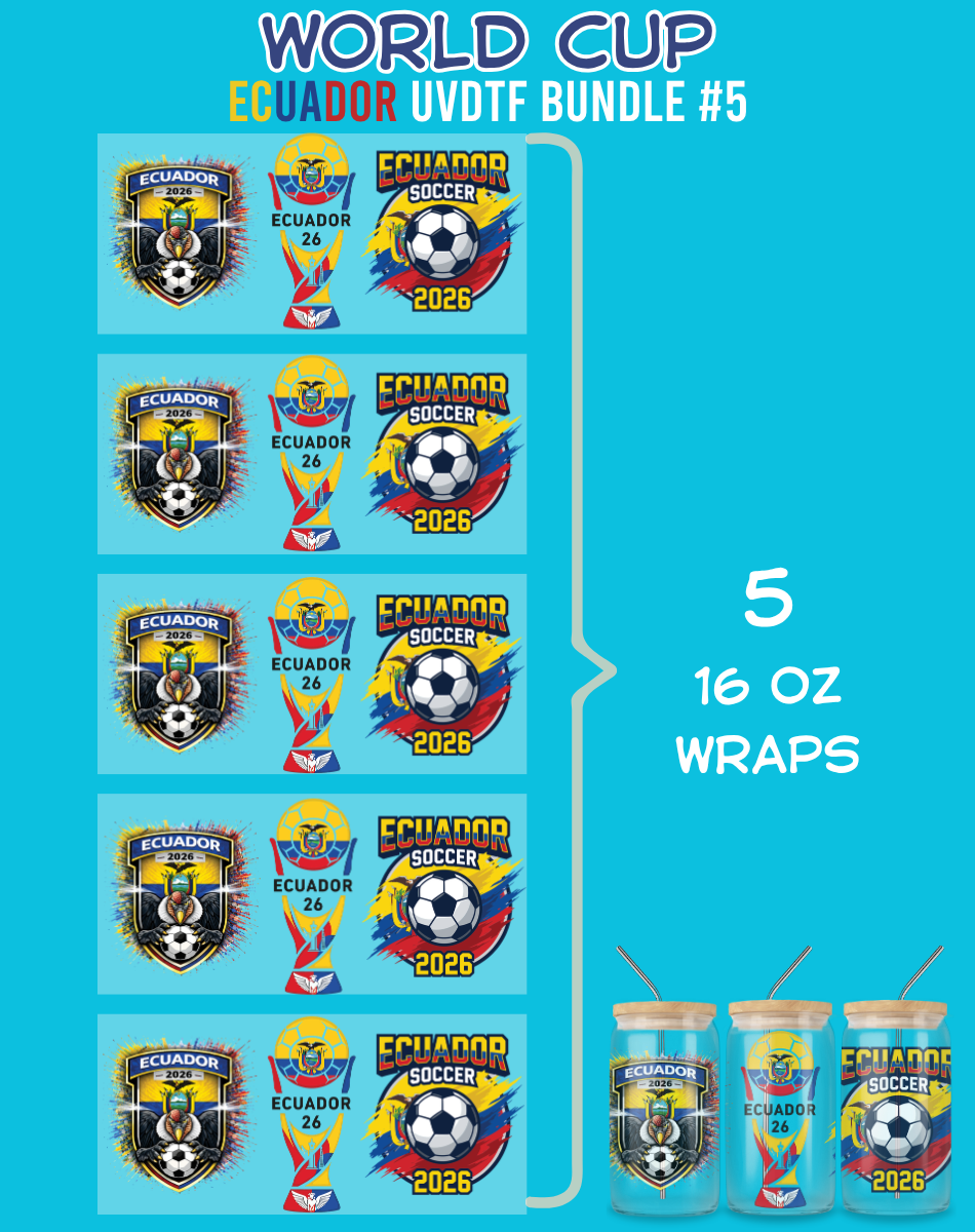 World Cup UVDTF Bundles - 16 Oz Libbey Glass Can Wraps