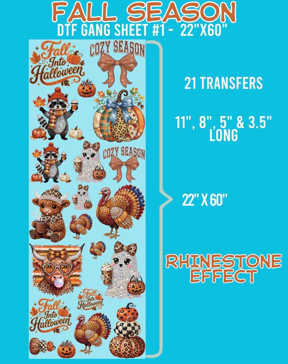 Fall Season DTF Gang Sheets - 22"x60"