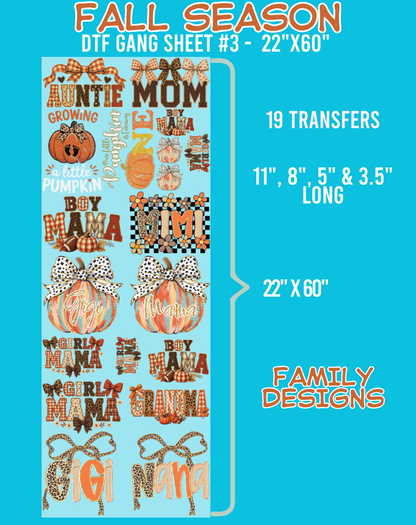 Fall Season DTF Gang Sheets - 22"x60"
