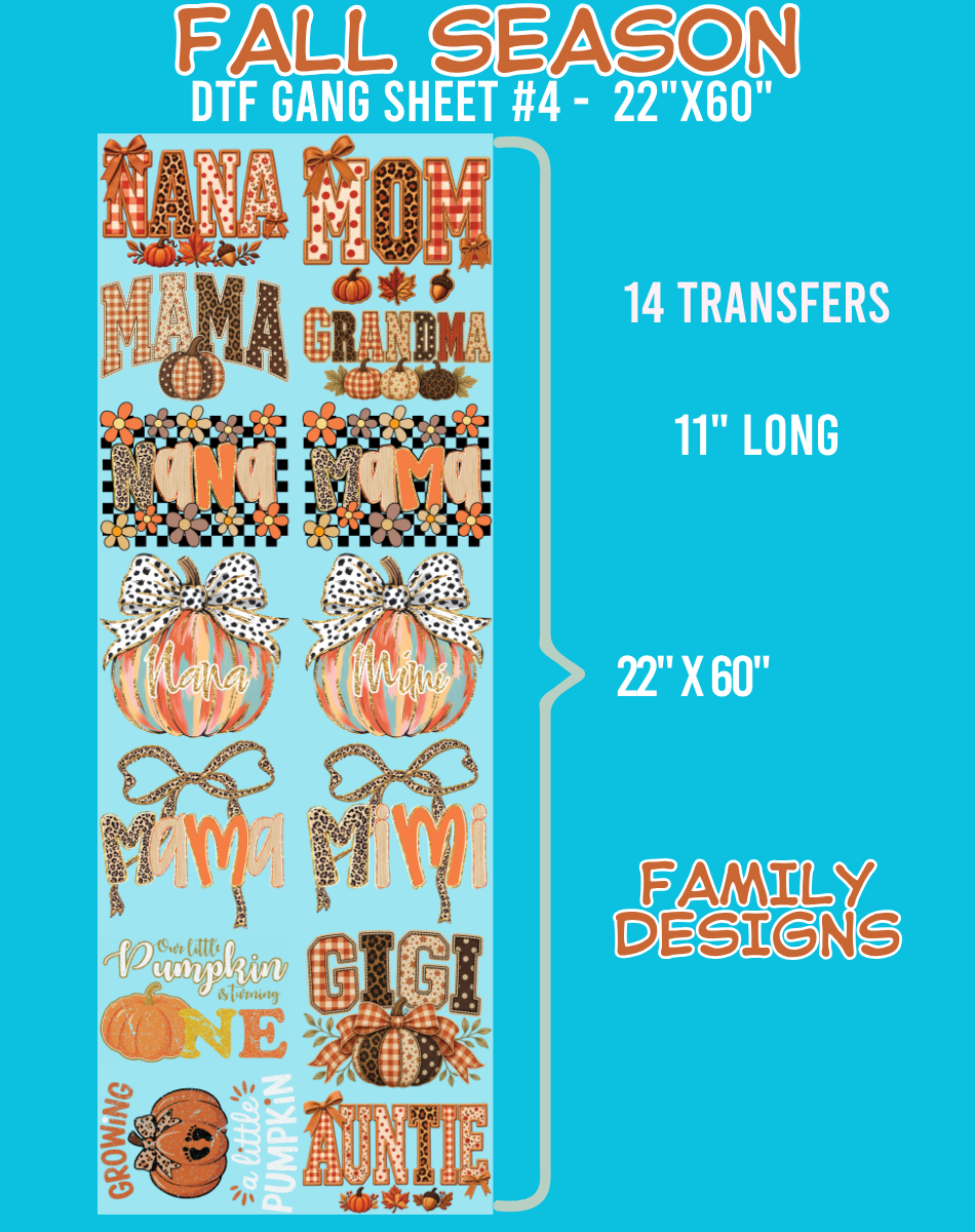 Fall Season DTF Gang Sheets - 22"x60"