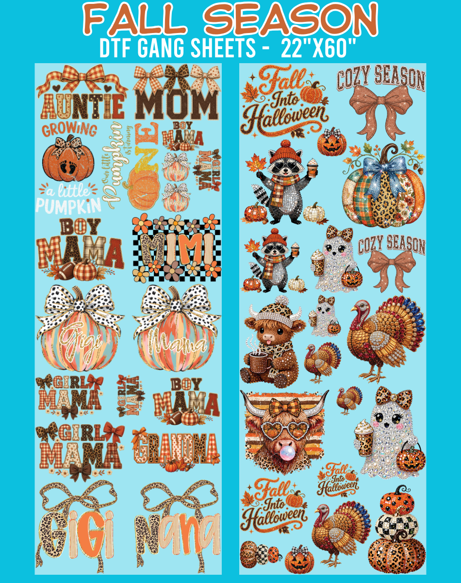 Fall Season DTF Gang Sheets - 22"x60"
