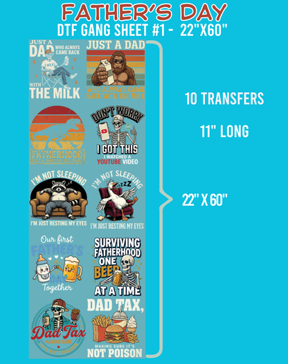 Father's Day DTF Gang Sheet #1 - 22"x60"