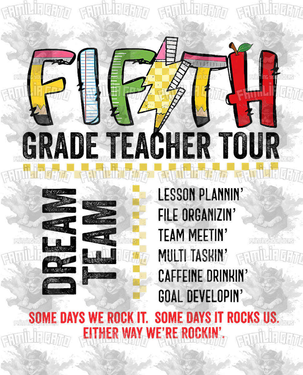 Fifth Grade Teacher Tour DTF Transfer