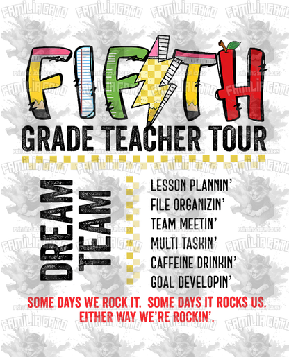 Fifth Grade Teacher Tour DTF Transfer