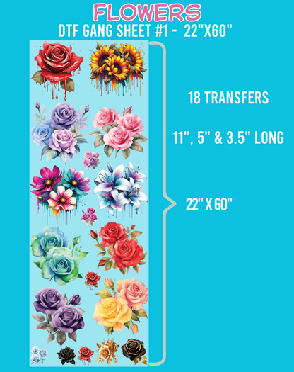 Flowers DTF Gang Sheet #1 - 22"x60"