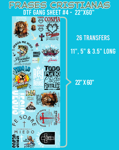 Frases Cristianas DTF Gang Sheets - 22"x60"
