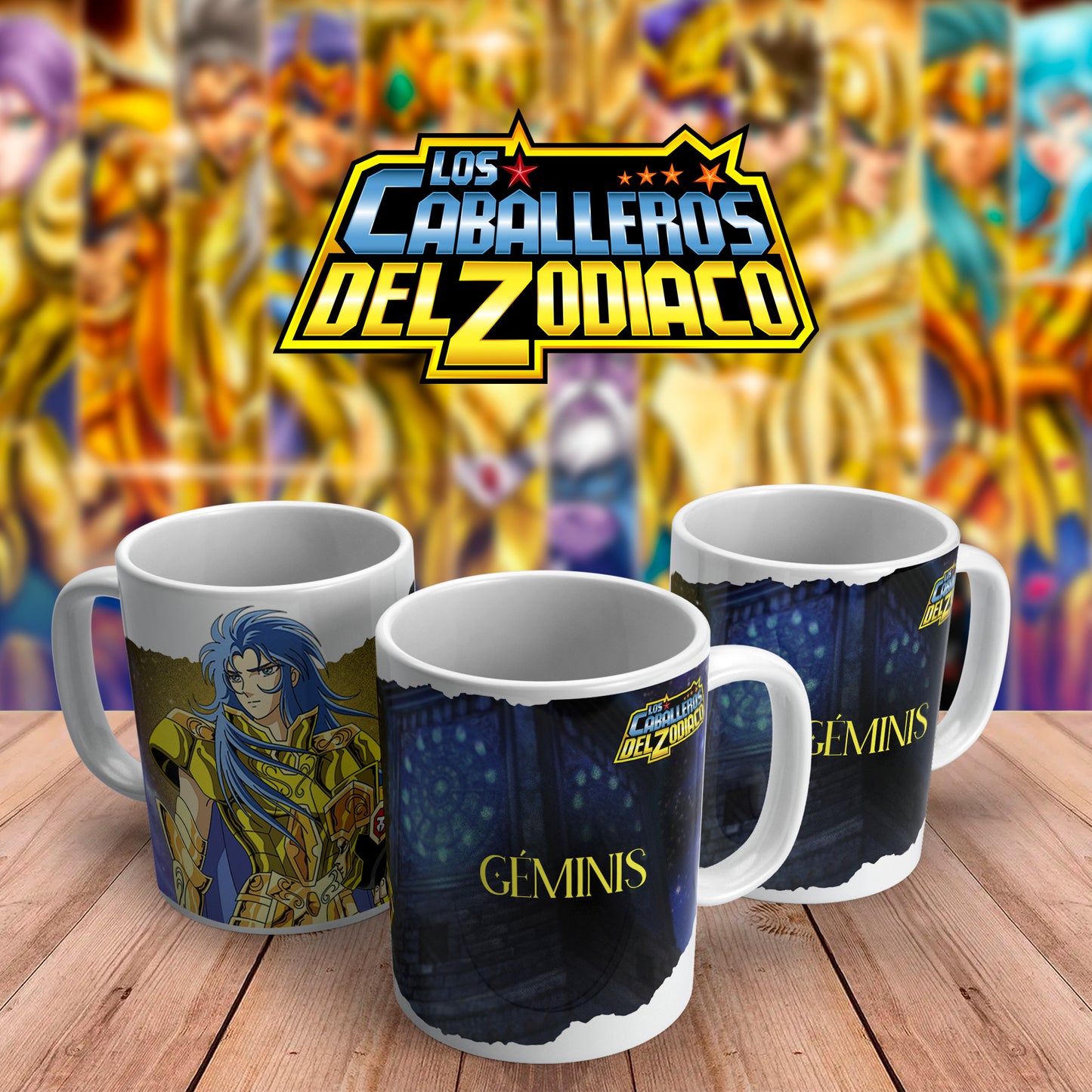 Caballeros del Zodiaco #2 11oz & 15oz Ceramic Mugs Tazas