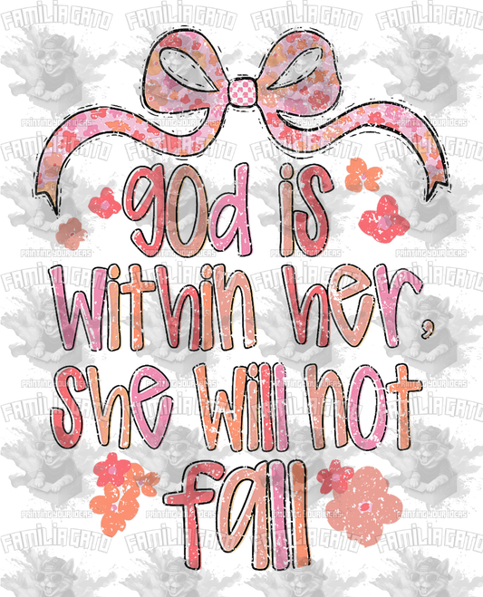 God Is Within Her She Will Not Fall #1 DTF Transfer