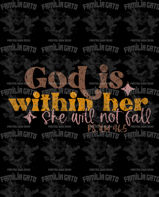God Is Within Her She Will Not Fall #2 DTF Transfer