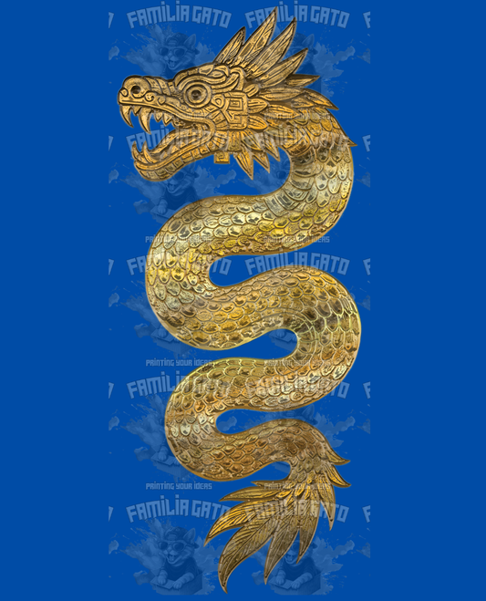 Golden Kukulcan Mexico DTF Transfer