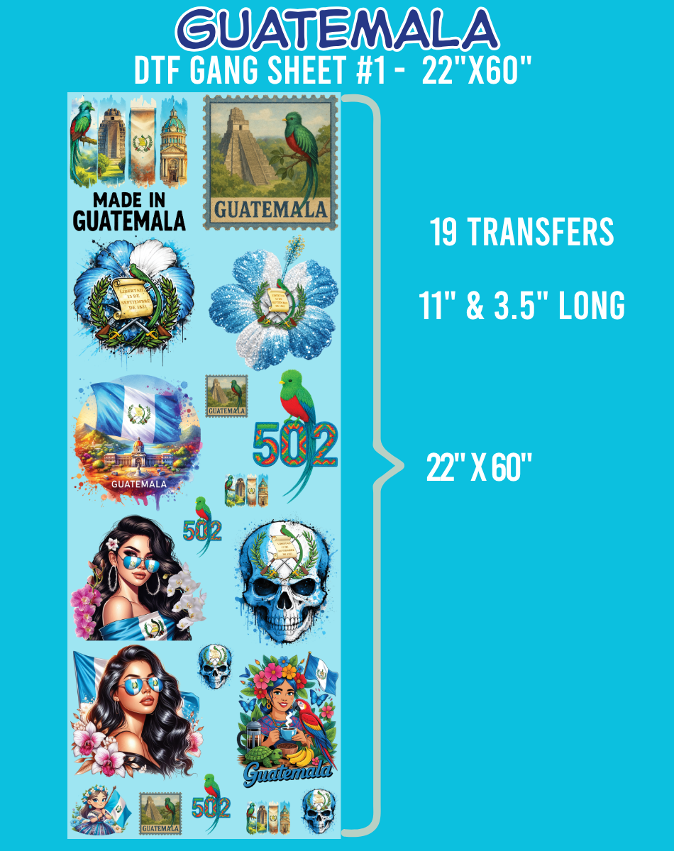 Guatemala DTF Gang Sheet #1 - 22"x60"