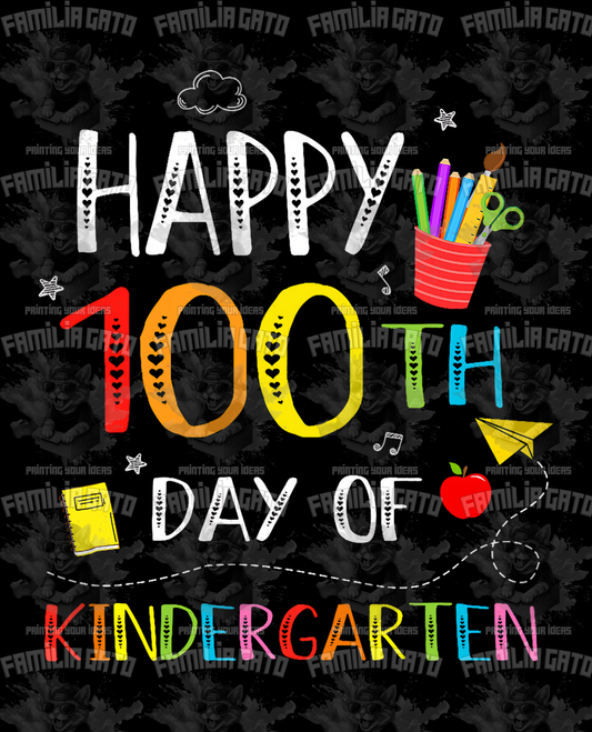 Happy 100th Day Of Kindergarten DTF Transfer