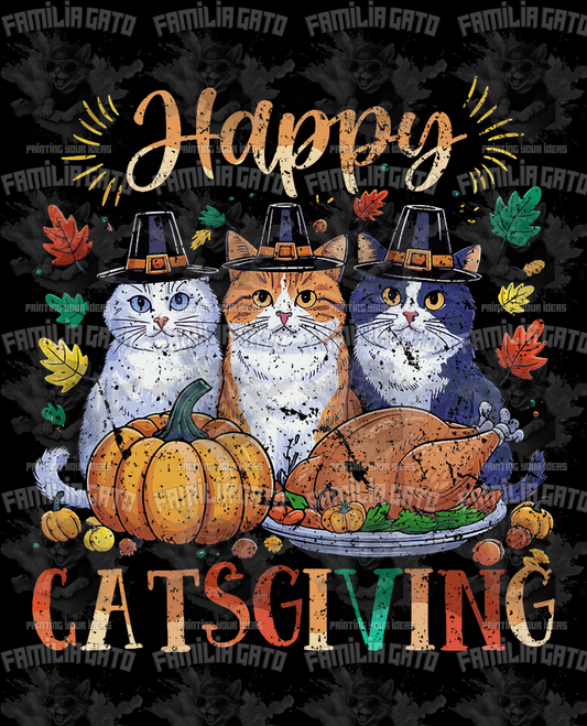Happy Catsgiving DTF Transfer