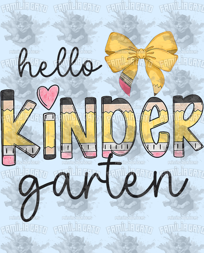 Hello Kindergarten DTF Transfer