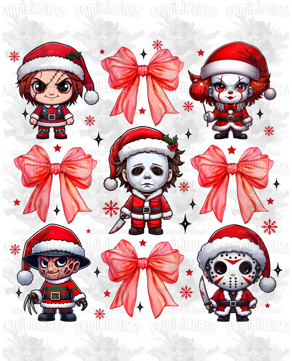 Horror Movie Characters and Bows #1 DTF Transfer