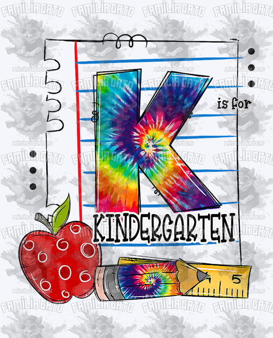 K is For Kindergarten #1 DTF Transfer