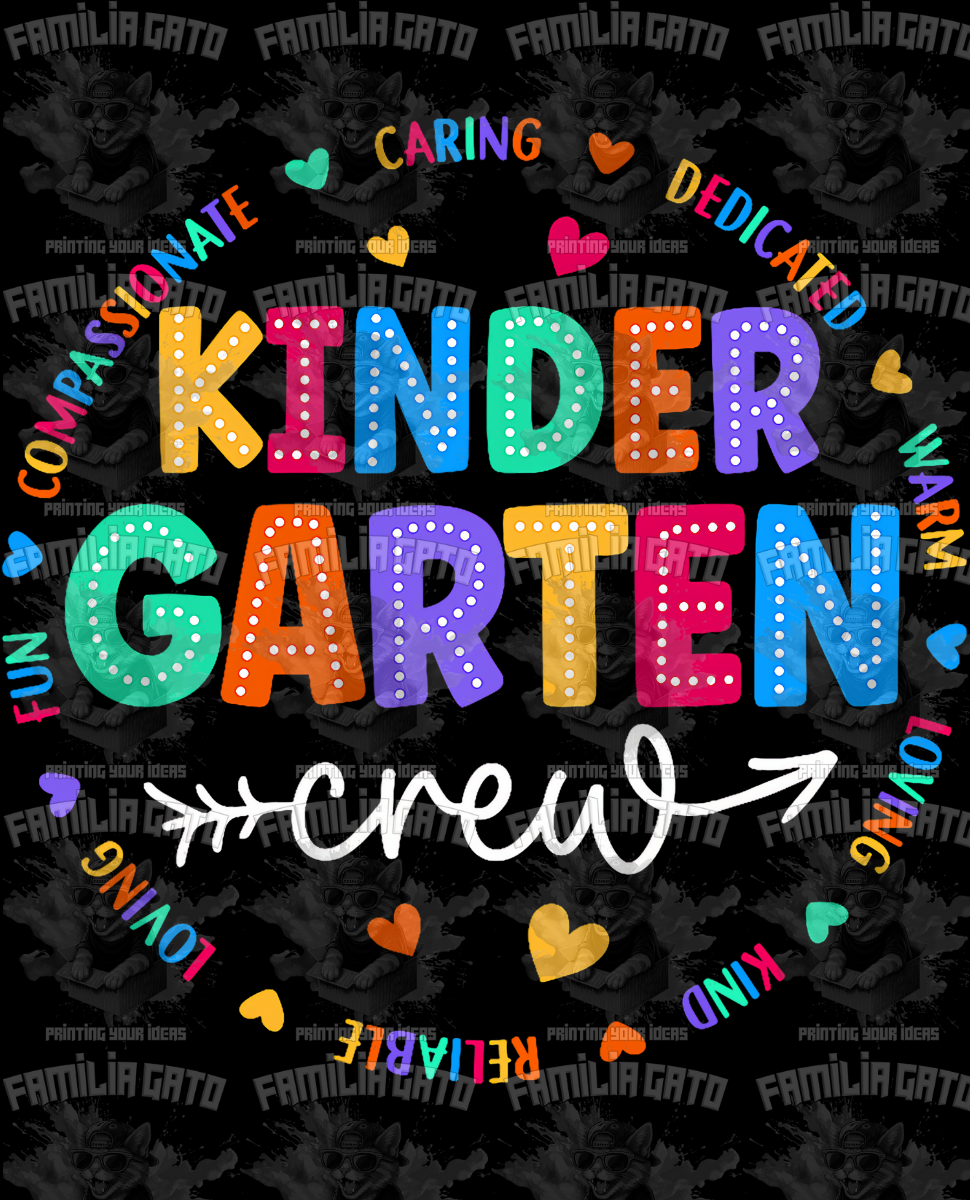 Kindergarten Crew DTF Transfer