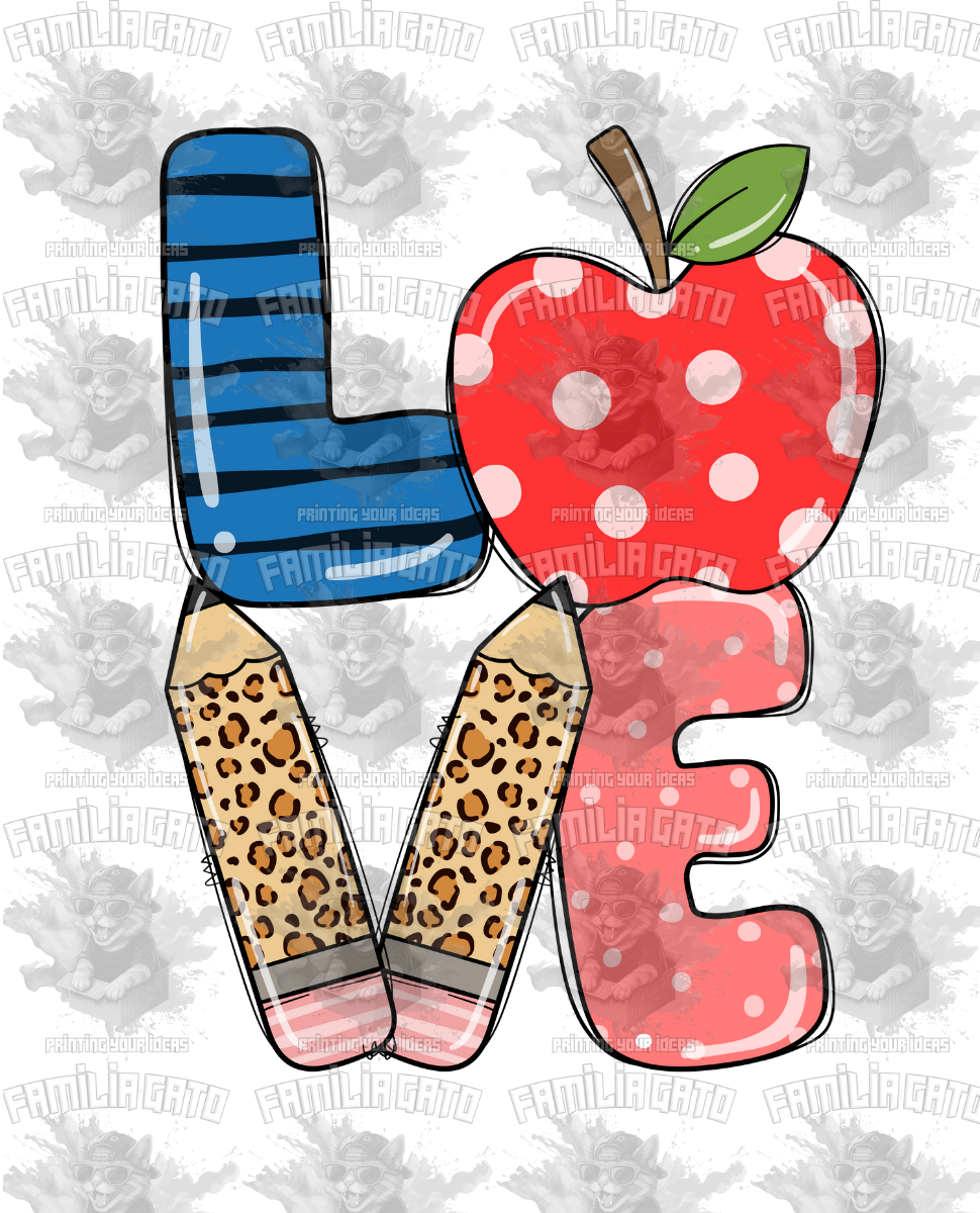 School Supplies Love #2 DTF Transfer