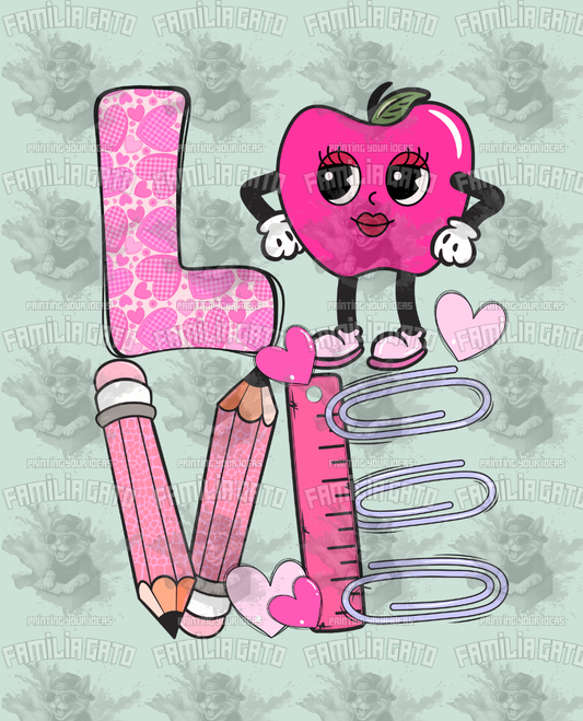 School Supplies Love #1 DTF Transfer