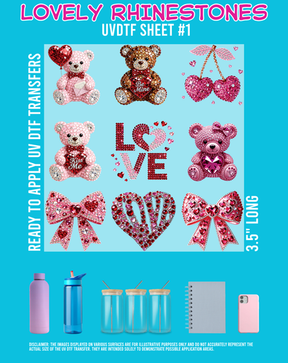 Lovely Rhinestones UVDTF Sheet