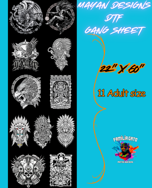 Mayan Urban Designs DTF Gang Sheet 22x60