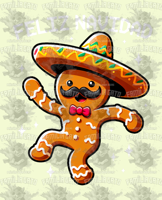 Merch Feliz Navidad Mexican Gingerbread DTF Transfer