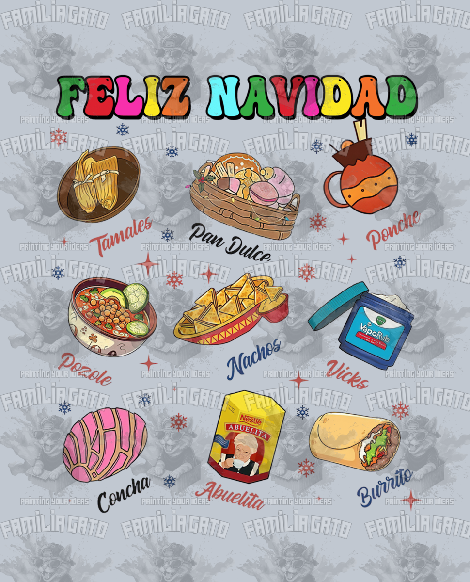 Merch Feliz Navidad Mexican Xmas DTF Transfer