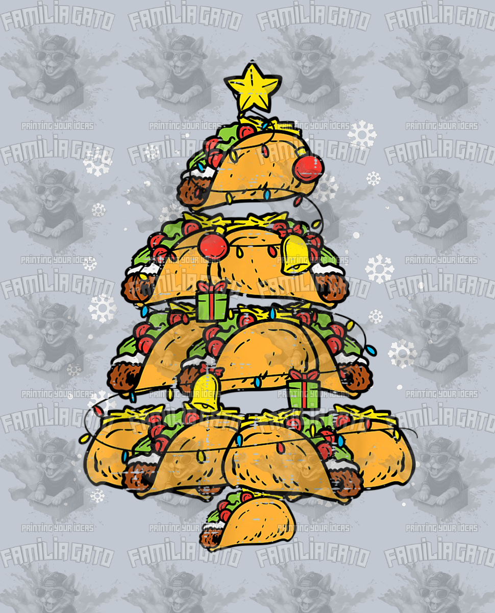 Merch Taco Christmas Tree DTF Transfer