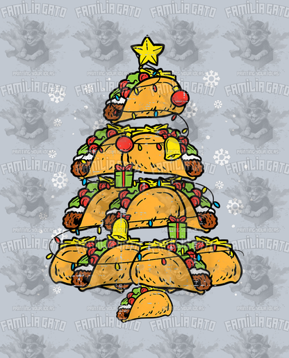 Merch Taco Christmas Tree DTF Transfer