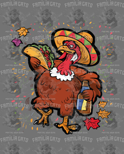 Merch Turkey Eating Taco DTF Transfer