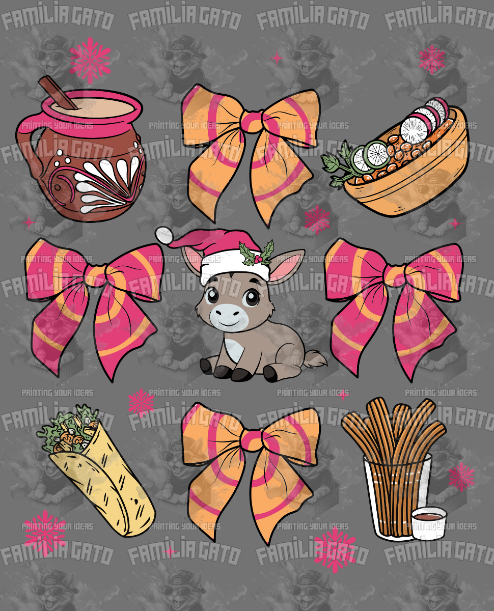 Mexican Christmas Coquette Donkey DTF Transfer