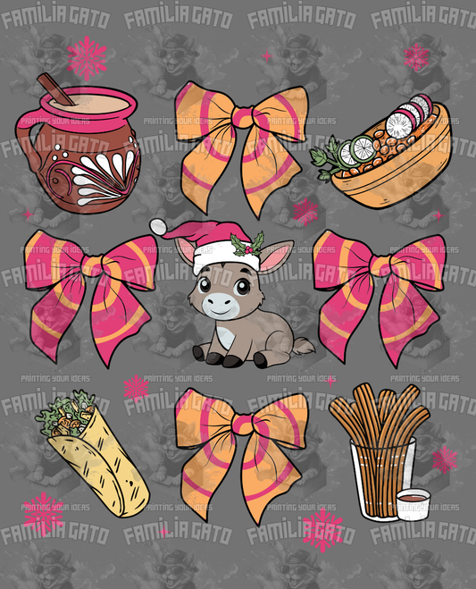 Mexican Christmas Coquette Donkey DTF Transfer