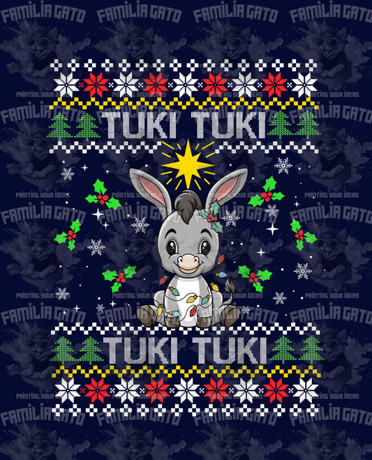Christmas Ugly Sweater Tuki Tuki Tuki  DTF Transfer