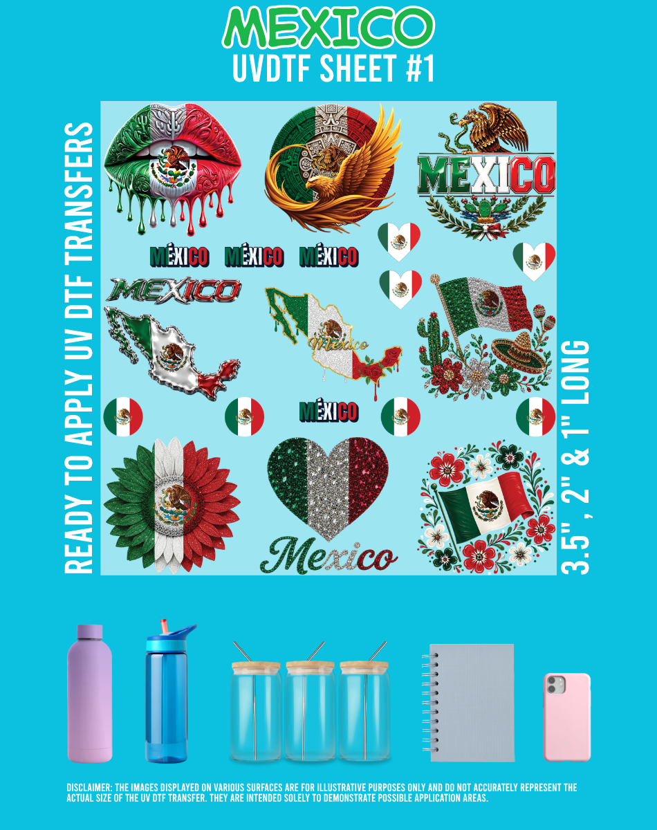 Mexico UVDTF Sheets