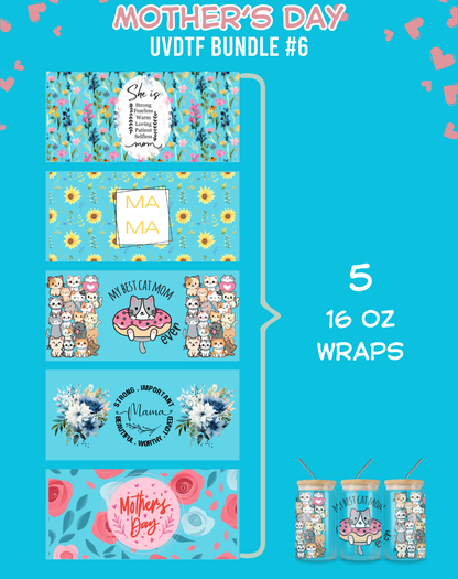 Mother's Day UVDTF Bundles - 16 Oz Libbey Glass Can Wrap