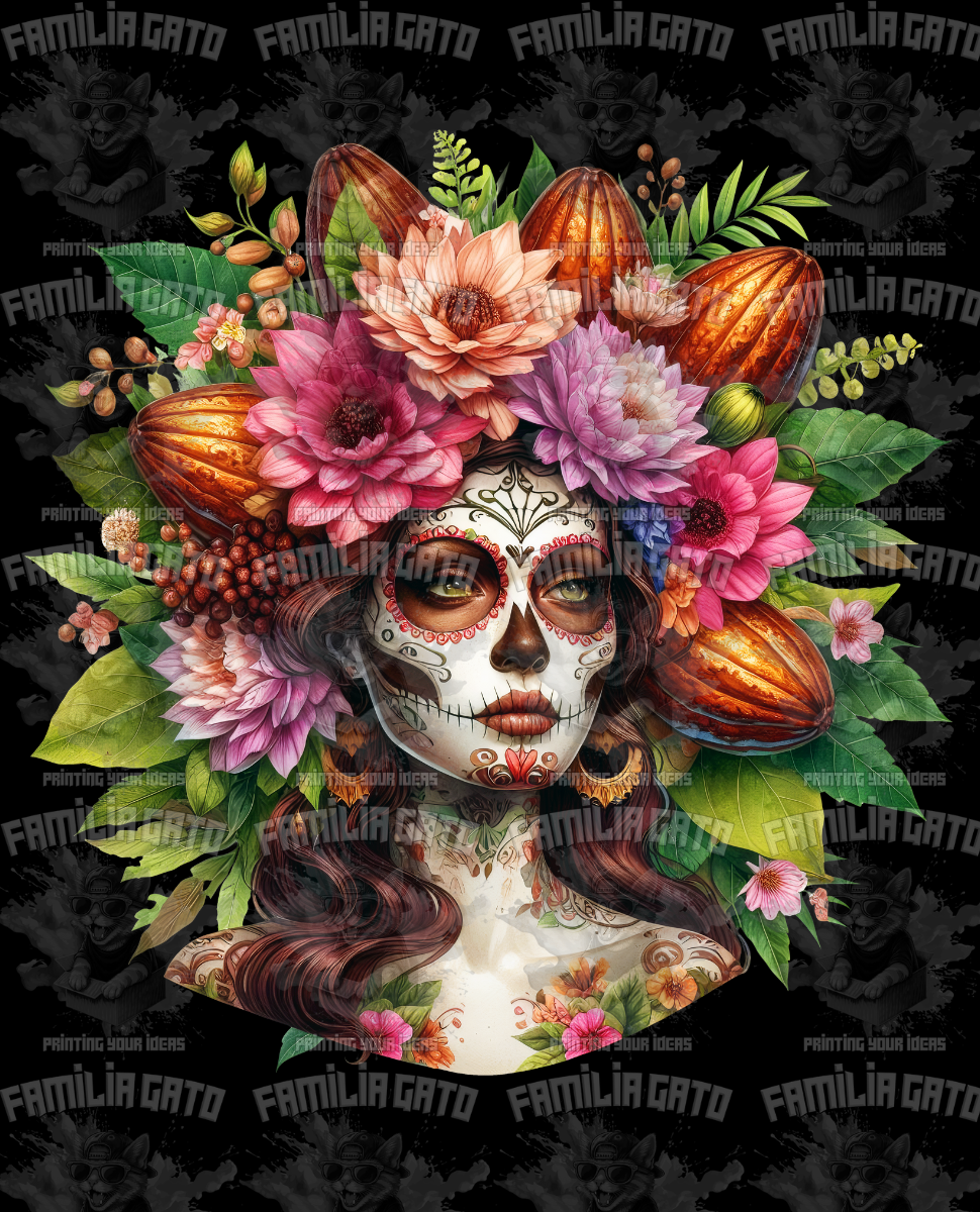 Multicolor Crown Catrina DTF Transfer