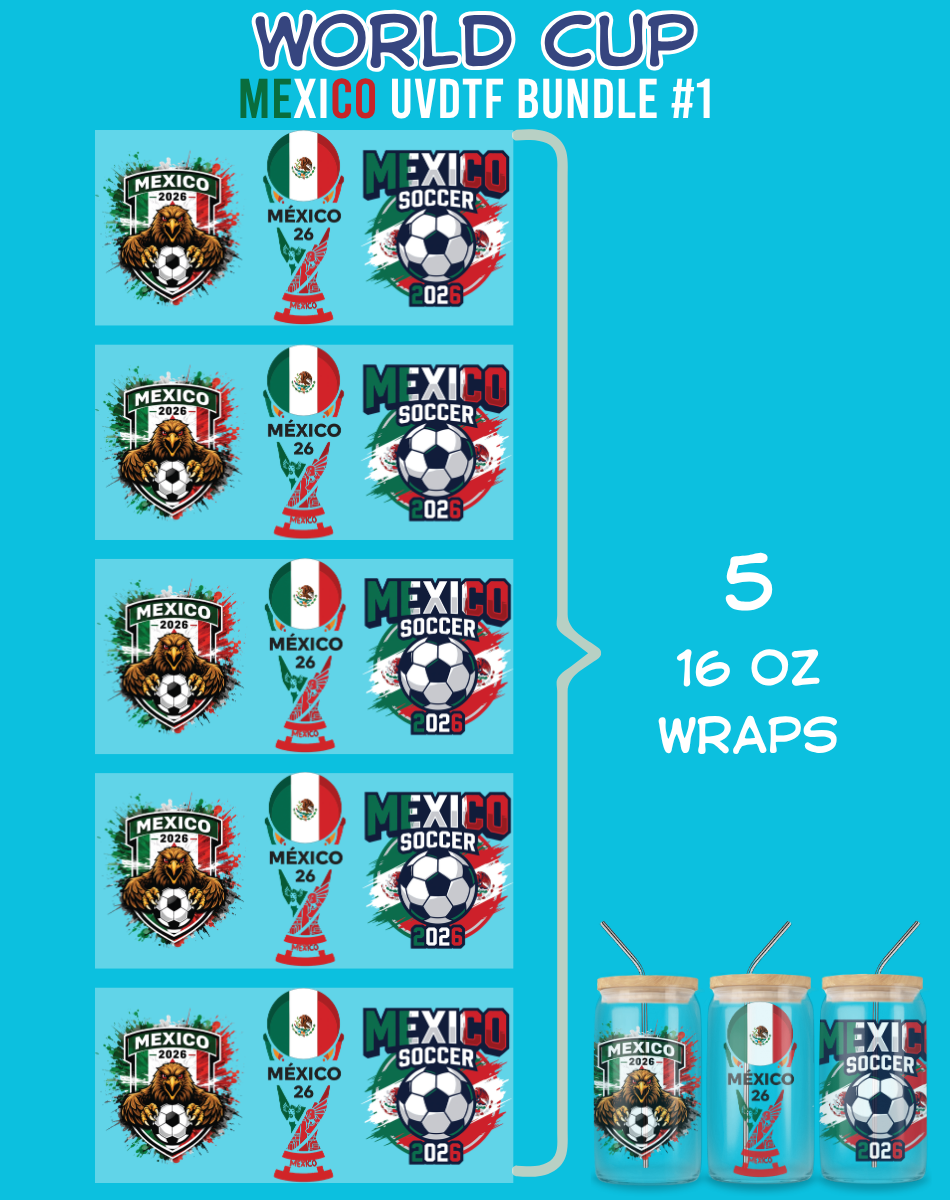 World Cup UVDTF Bundles - 16 Oz Libbey Glass Can Wraps