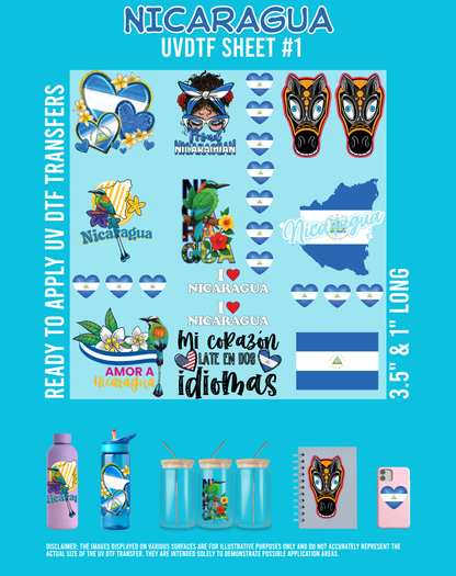 Nicaragua UVDTF Sheets