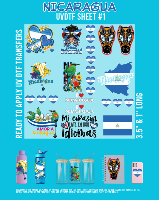 Nicaragua UVDTF Sheets