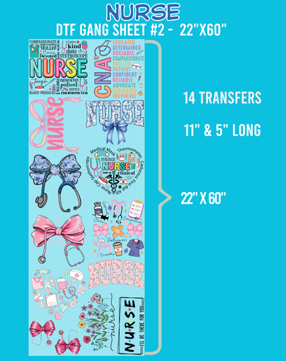 Nurse DTF Gang Sheet - 22"x60"