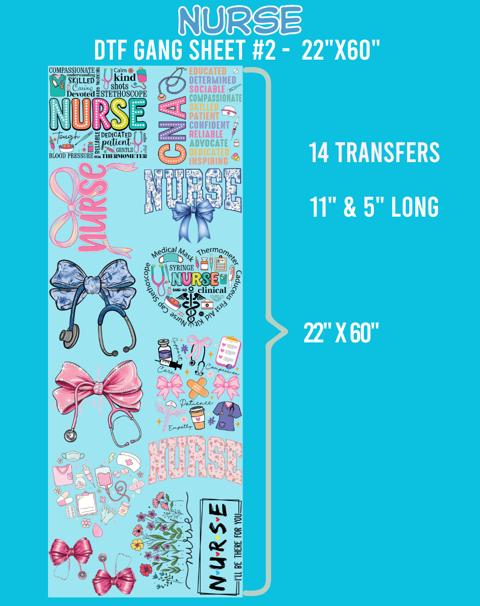 Nurse DTF Gang Sheet #2 - 22"x60"