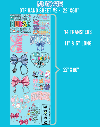 Nurse DTF Gang Sheet #2 - 22"x60"