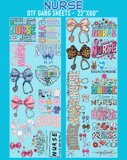 Nurse DTF Gang Sheet - 22"x60"