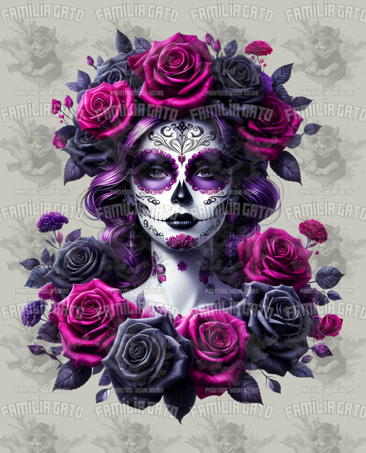 Pink Rose Catrina DTF Transfer