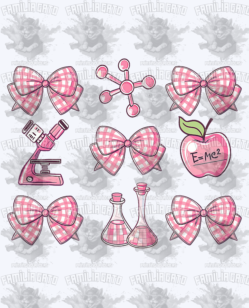 Pink School Icons #5 DTF Transfer