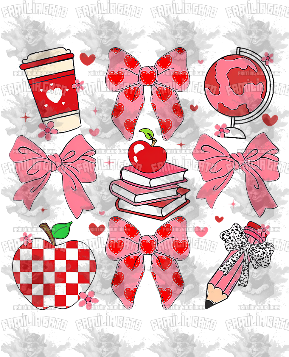 Pink School Icons #6 DTF Transfer
